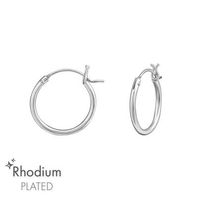 Silver 14mm Ear Hoops with French lock