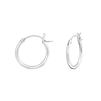 Silver 14mm Ear Hoops with French lock