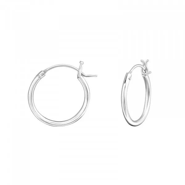 Lovely Silver 14mm Ear Hoops with French lock