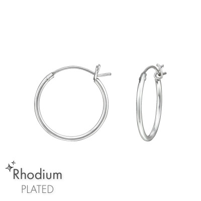 Silver 16mm Ear Hoops with French Lock