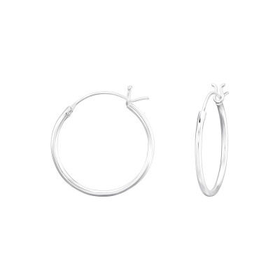 Silver 18mm Ear Hoops with French Lock