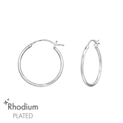 Silver 20mm Ear Hoops with French Lock