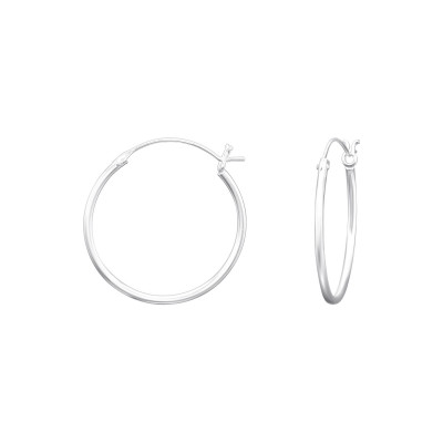 Silver 20mm Ear Hoops with French Lock