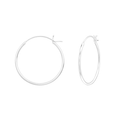 Silver 25mm Ear Hoops with French Lock