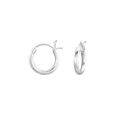 10mm Sterling Silver Ear Hoops with French Lock