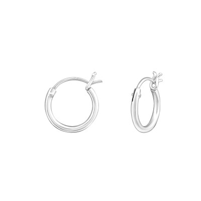 Silver 10mm Ear Hoops with French Lock