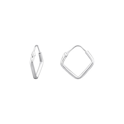 Square 10mm Sterling Silver Ear Hoops