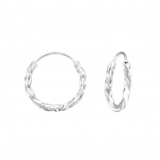 Silver Twisted 16mm Ear Hoops