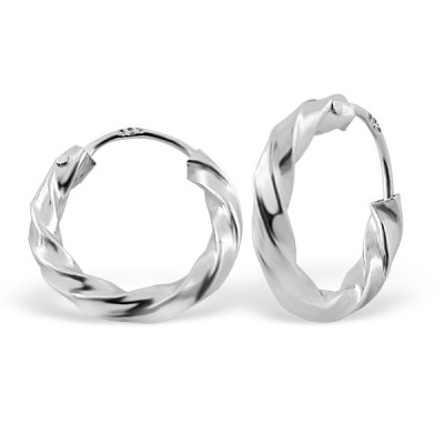 Twisted 12mm Sterling Silver Ear Hoops