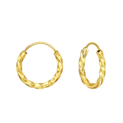 Twisted 16mm Sterling Silver Ear Hoops