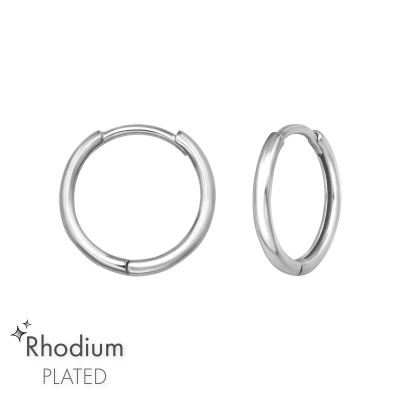 14mm Sterling Silver Huggie Ear Hoops