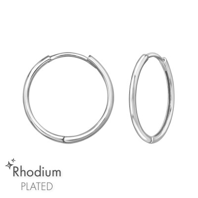 18mm Sterling Silver Huggie Ear Hoops