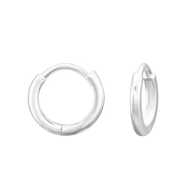 Silver Huggies Ear Hoops