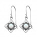 Silver Flower Earrings with Synthetic Opal