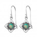 Silver Flower Earrings with Synthetic Opal