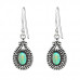 Silver Oval Earrings with Synthetic Opal
