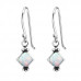 Silver Square Earrings with Synthetic Opal