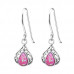 Silver Teardrop Earrings with Synthetic Opal