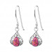 Silver Teardrop Earrings with Synthetic Opal