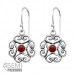 Silver Filigree Earrings with Semi Precious Natural Stone