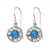 Silver Flower Earrings with Synthetic Opal