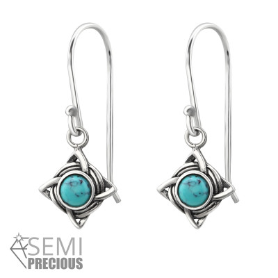 Silver Celtic Earrings with Semi Precious