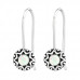 Silver Oxidized Earrings with Imitation Opal