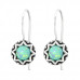 Silver Round Earrings with Imitation Opal