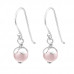 Silver Round Earrings with Genuine European Pearl