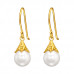 Silver Round 8mm Earrings with Synthetic Pearl