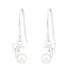 Silver Dragonfly Earrings with Synthetic Pearl