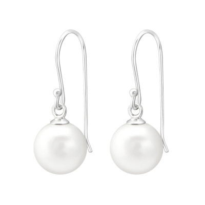 9mm Sterling Silver Earrings with Pearl