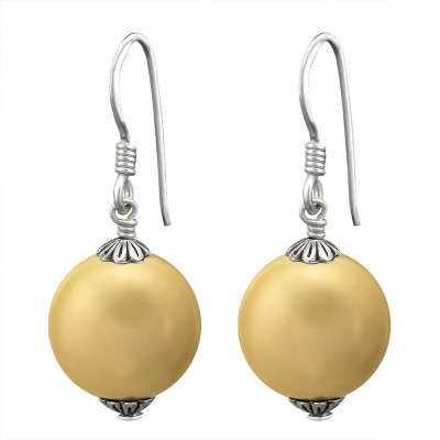 10mm Sterling Silver Earrings with Pearl