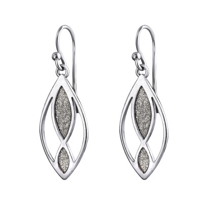 Silver Infinity Earrings with Glitter Inlay