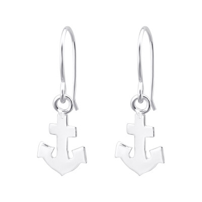 Silver Anchor Earrings