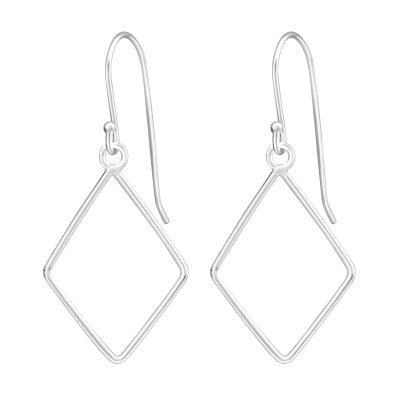 Diamond Shaped Sterling Silver Earrings