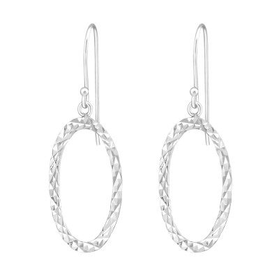 Oval Sterling Silver Earrings