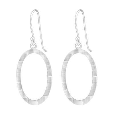 Oval Sterling Silver Earrings