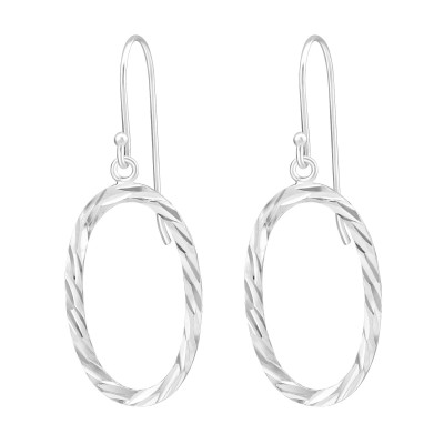 Oval Sterling Silver Earrings