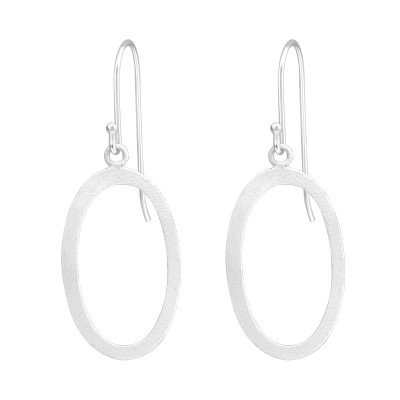 Silver Oval Earrings