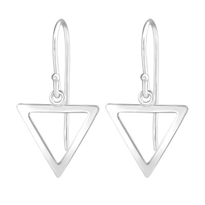 Silver Triangle Dangle Earrings