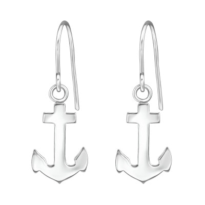 Silver Anchor Earrings