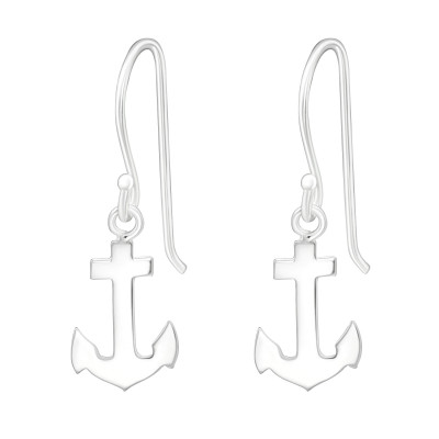 Silver Anchor Earrings