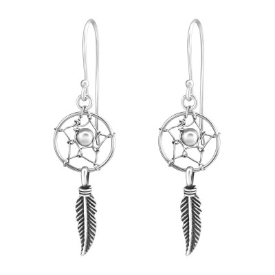 Silver Dream Catcher Earrings