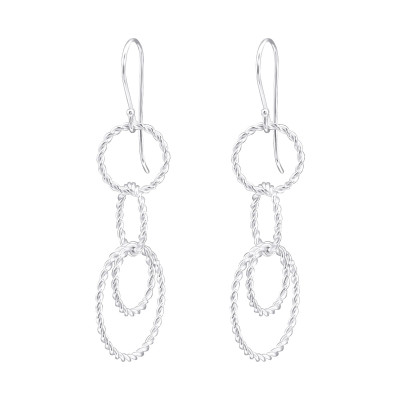 Silver Hanging Circles Earrings