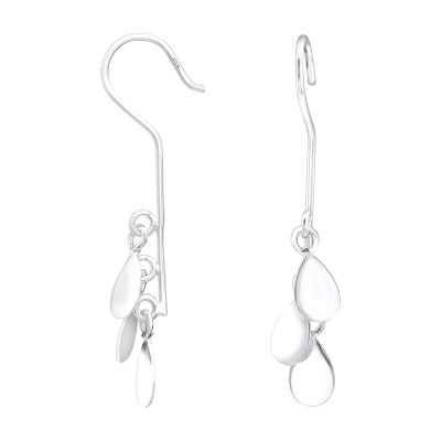 Silver Triple Pear Earrings