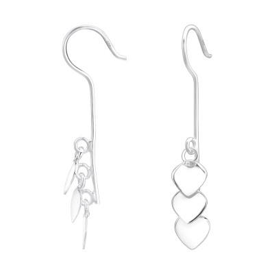 Silver Triple Heart Earrings