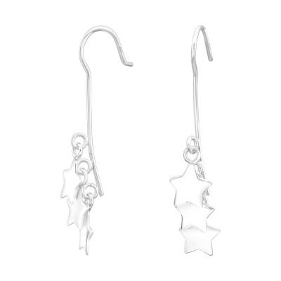 Silver Triple Star Earrings