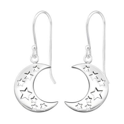 Silver Crescent Moon Earrings