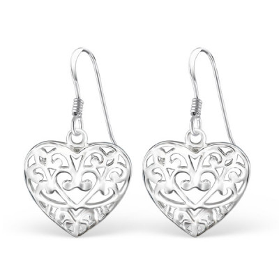 Heart Sterling Silver Earrings